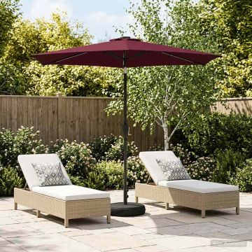 Parasol da giardino con luci LED e base 270 x 270 cm Poliestere