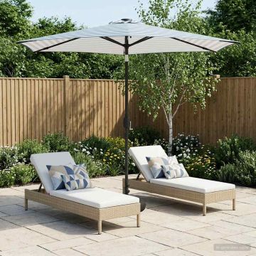 Parasol da giardino con luci LED e base 270 x 270 cm Poliestere