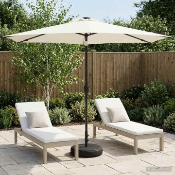 Parasol da giardino con luci LED e base 300 x 300 cm Poliestere