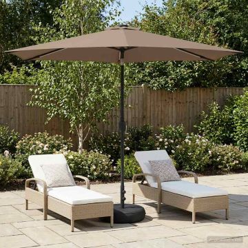 Parasol da giardino con luci LED e base 300 x 300 cm Poliestere