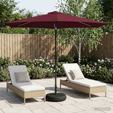 Parasol da giardino con luci LED e base 300 x 300 cm Poliestere