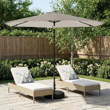 Parasol da giardino con luci LED e base 300 x 300 cm Poliestere