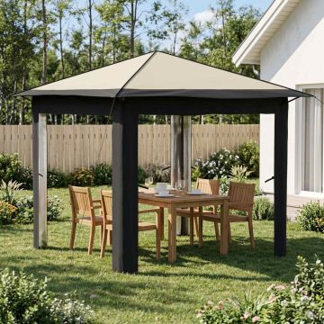 Gazebo senza Parete 2,6 x 2,6 m Crema e Antracite