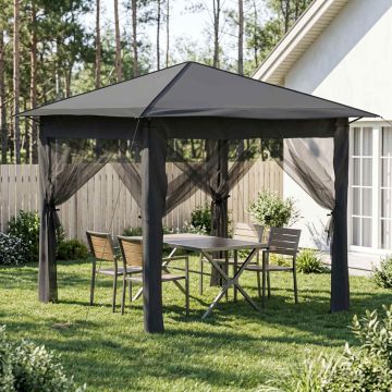 Gazebo con 4 Pareti 2,6 x 2,6 m Grigio chiaro e Antracite