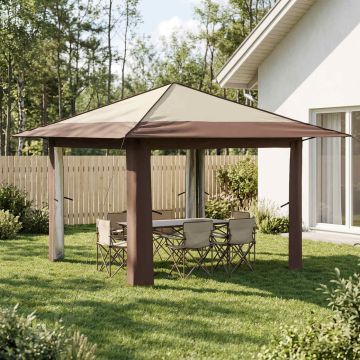 Gazebo senza Parete Crema e Marrone