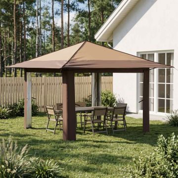 Gazebo senza Parete Beige e Marrone