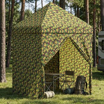 Tendone con 4 Pareti Laterali 2 x 2 m Camouflage Militare