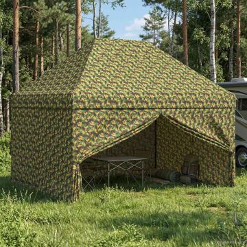 Tendone con 4 Pareti Laterali 2,95 x 4,1 m Camouflage Militare
