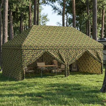 Tendone con 4 Pareti Laterali 2,9 x 5,8 m Camouflage Militare