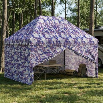 Gazebo Pop-up con 4 Pareti 2,9 x 4,3 m Blu Cacciatore