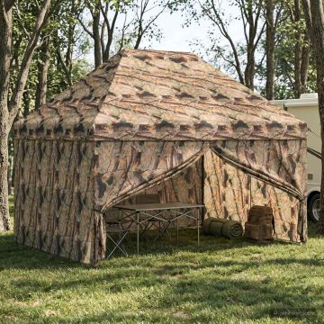Gazebo Pop-up con 4 Pareti 3 x 4 m Mimetico Foresta