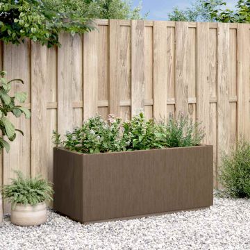 Scatola per Fiori da Giardino Marrone 80 x 36 x 35 cm PP