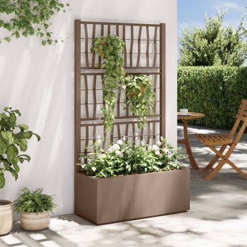 Vaso da Giardino con Trellis Marrone 80 x 36 x 140 cm PP