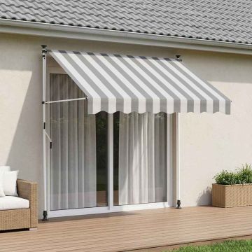Tenda retrattile manuale Antracite e Bianco 100 cm