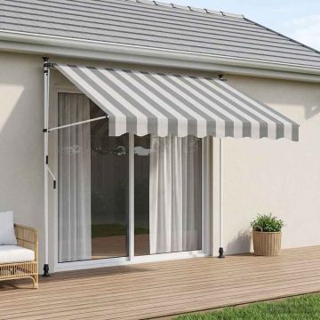 Tenda retrattile manuale Antracite e Bianco 250 cm
