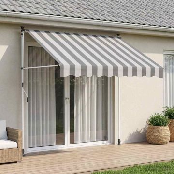 Tenda retrattile manuale Antracite e Bianco 300 cm