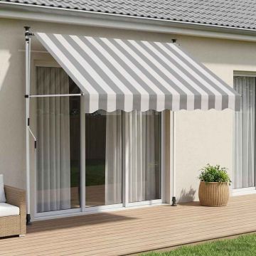 Tenda retrattile manuale Antracite e Bianco 400 cm