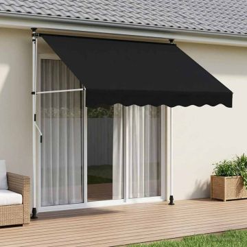 Tenda retrattile manuale Nero 150 cm