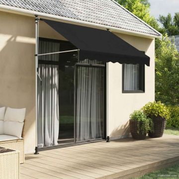 Tenda retrattile manuale Nero 200 cm