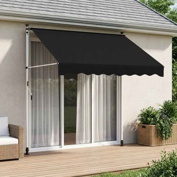 Tenda retrattile manuale Nero 350 cm