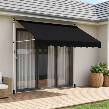 Tenda retrattile manuale Nero 400 cm