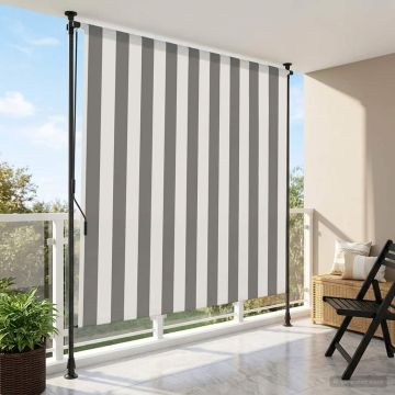 Tenda a Rullo Esterna Antracite e Bianco 100 x 270 cm