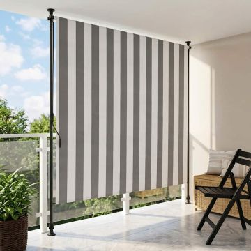 Tenda a Rullo Esterna Antracite e Bianco 120 x 270 cm