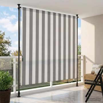Tenda a Rullo Esterna Antracite e Bianco 150 x 270 cm