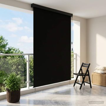 Tenda a rullo Nero 60 x 250 cm Tessuto e Alluminio