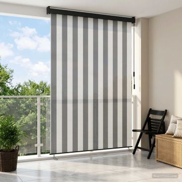 Tenda a rullo Antracite e Bianco 60 x 250 cm