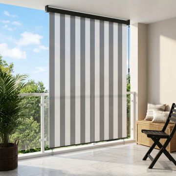Tenda a rullo Antracite e Bianco 80 x 250 cm