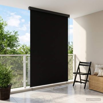 Tenda a rullo Nero 100 x 250 cm Tessuto e Alluminio