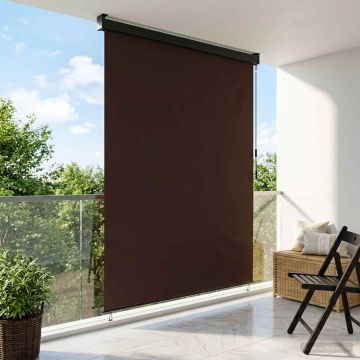 Tenda a rullo Marrone 120 x 250 cm Tessuto e Alluminio