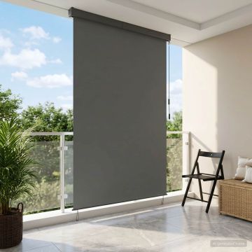 Tenda a rullo Grigio Chiaro 120 x 250 cm Tessuto e Alluminio