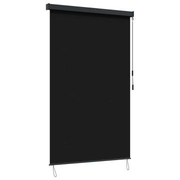 Tenda a rullo Nero 160 x 250 cm Tessuto e Alluminio