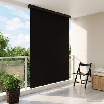 Tenda a rullo Nero 180 x 250 cm Tessuto e Alluminio