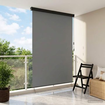 Tenda a rullo Grigio Chiaro 180 x 250 cm Tessuto e Alluminio