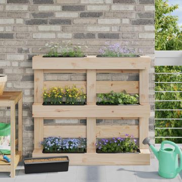 Fioriere per Euro pallet 12 pz Nero 36 x 13,5 x 9,5 cm