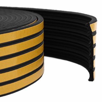 Nastro adesivo per finestre Nero 9 x 4 mm 12 m Schiuma EPDM