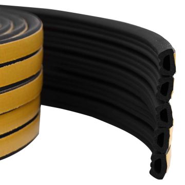 Nastro adesivo per finestre Nero 10 x 6 mm 100 m Schiuma EPDM