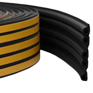 Nastro adesivo per finestre Nero 9 x 6 mm 100 m Schiuma EPDM