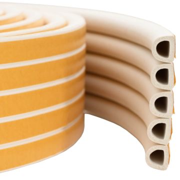 Nastro adesivo per finestre Bianco 9 x 8 mm 50 m Schiuma EPDM