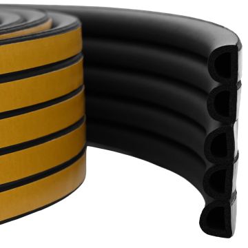 Nastro adesivo per finestre Nero 12 x 10 mm 100 m Schiuma EPDM