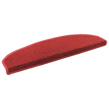 Tappetini per scale autoadesivi 15 pz 80 x 24,5 x 3,5 cm Rosso