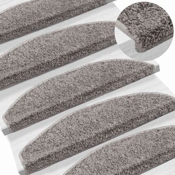 Tappetini per scale autoadesivi 15 pz 80 x 24,5 x 3,5 cm Grigio