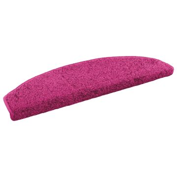 Tappetini per scale autoadesivi 15 pz 80 x 24,5 x 3,5 cm Rosa