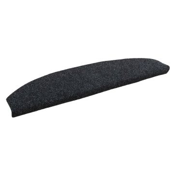Tappetini per scale autoadesivi 15 pz 80 x 24,5 x 3,5 cm Nero