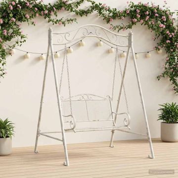 Telaio per Altalena Bianco Antico 113 x 121,5 x 168 cm Acciaio