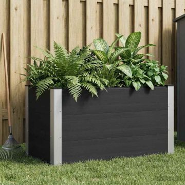 Letto rialzato da giardino Nero 100 x 50 x 54 cm