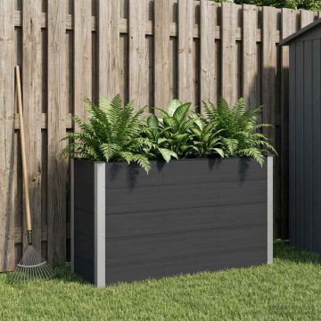 Letto rialzato da giardino Nero 150 x 50 x 91 cm